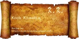 Koch Klaudia névjegykártya